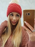 Fleecová čepice Ilona K218 malpberry+ecru