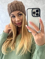 Fleecová čepice Iwona K221 mocca