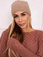 Fleecová čepice Anna K238 tmavě béžová
