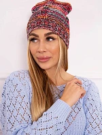 Fleecová čepice Klaudia K255 oranžová+červená