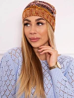 Fleecová čepice Klaudia K255 oranžová+žlutá