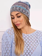 Fleecová čepice Klaudia K255 marine+grey