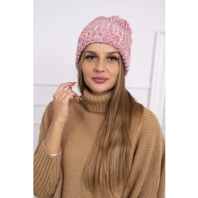 Dámská čepice Delia K260 ecru+red