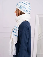 Dámská souprava se šátkem Anika K304 ecru+jeans