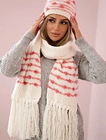 Dámská souprava se šátkem Anika K304 ecru+malmine