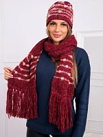 Dámská souprava se šátkem Anika K304 vínová