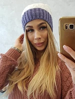Bibiana fleecová čepice K264 fialová+bílá