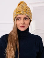 Fleecová čepice Fiona K275 hořčicová+šedá