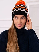 Dámská čepice Laila K283 black+neon orange