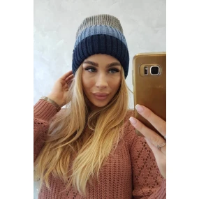 Fleecová čepice Bojana K265 navy+turquoise+dark grey Fleecová čepice Bojana K265 navy+turquoise+dark grey