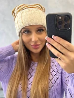 Dámská čepice Feba K330 ecru+orange