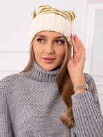 Dámská čepice Feba K330 ecru+green neon