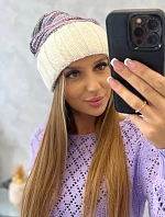 Dámská čepice Feba K330 ecru+violet
