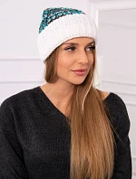 Dámská čepice Iris K348 white+turquoise