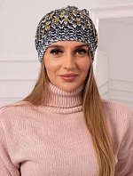 Dámská čepice s bambulí Maria K335 tmavě šedá