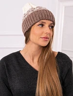 Dámská čepice Samara K346 cappuccino+ecru