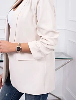 Sako s klopami elegantní světle béžové