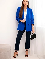 Bunda s klopou elegantní chrpově modrá