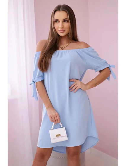 Šaty svázané na rukávech modré Šaty svázané na rukávech modré