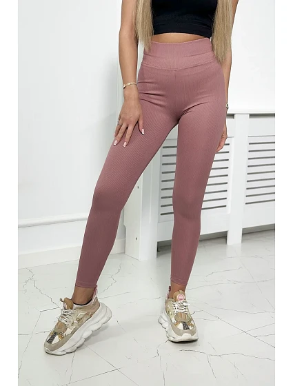 Pruhované legíny tmavě růžové