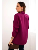 Bunda s klopou elegantní švestka Bunda s klopou elegantní švestka