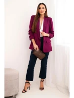 Bunda s klopou elegantní švestka Bunda s klopou elegantní švestka