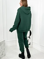 Izolovaná bavlněná souprava, mikina s vyšívacími + kalhotami zelený