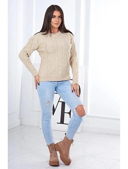 Svetr s model 18970323 béžový - K-Fashion