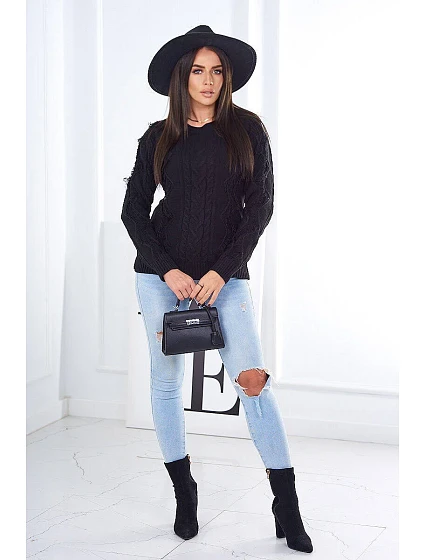 Svetr s model 18970325 černý - K-Fashion