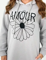 Dlouhé izolované šaty s výšivkou šedý