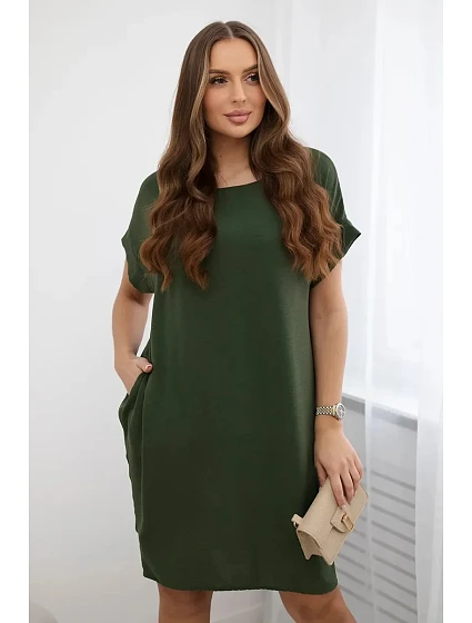 Šaty s kapsami khaki