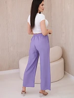 Viskózové kalhoty se širokými nohavicemi fialka