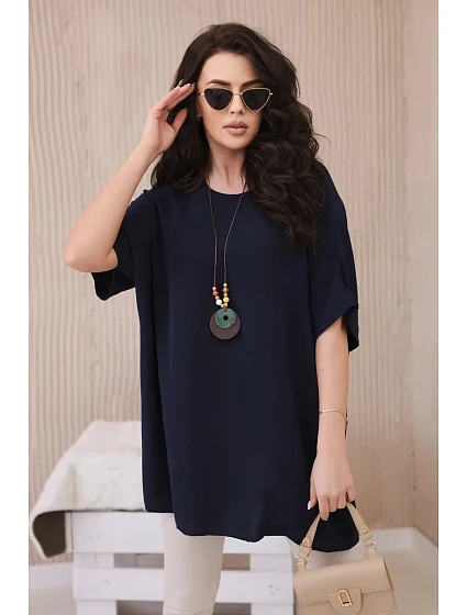 Oversized halenka s přívěskem námořnická modř Oversized halenka s přívěskem námořnická modř