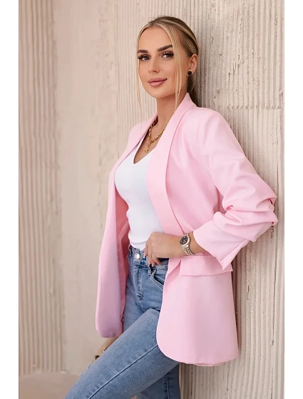 Sako s klopami elegantní cukrově růžová Sako s klopami elegantní cukrově růžová