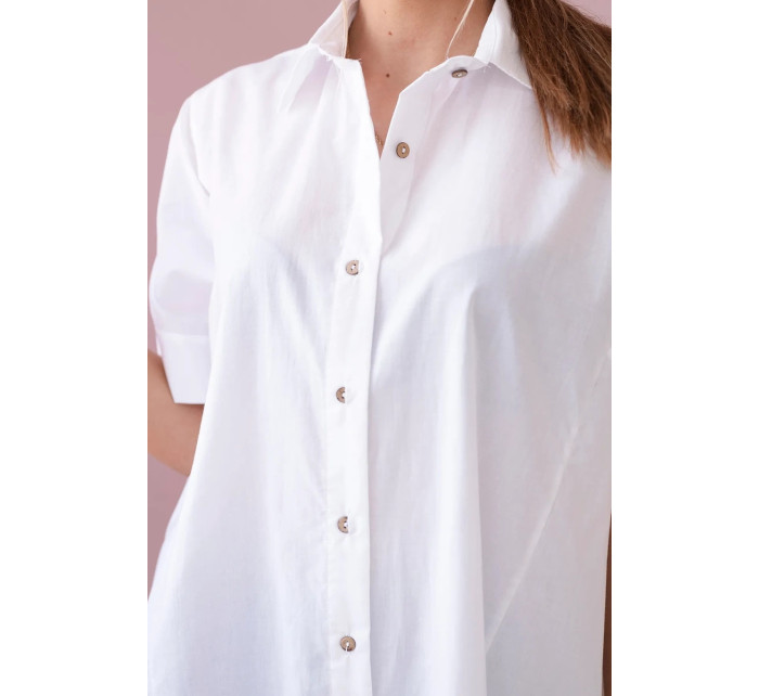 Bavlněná košile s krátkým rukávem bílý