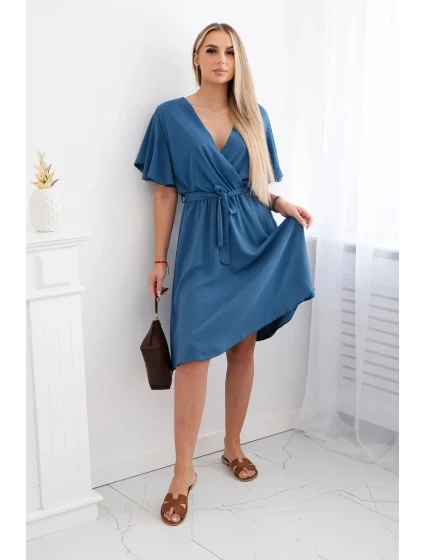 Šaty s model 21915249 výstřihem džínovina - K-Fashion Šaty s model 21915249 výstřihem džínovina - K-Fashion