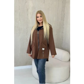 Punto Milano Zimní mikina s kapucí hnědý