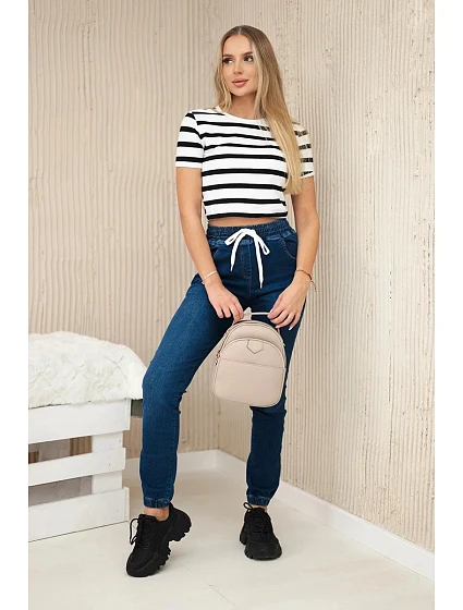 Kalhoty z  s žebrovaným lemem model 20590369 - K-Fashion