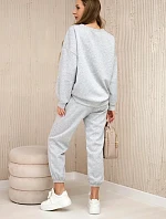 Komplet teplákové + kalhoty máslová látka světle šedá