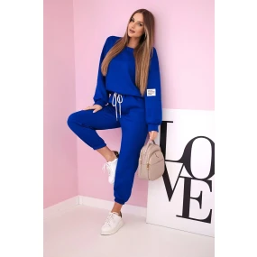 Komplet teplákové + kalhoty máslová látka chrpově modrá Komplet teplákové + kalhoty máslová látka chrpově modrá