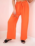 Kalhoty s širokým pasem tmavě oranžová