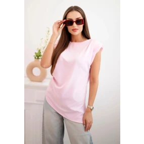 Elegantní dámská halenka s volánky a asymetrickým střihem Candy růžová