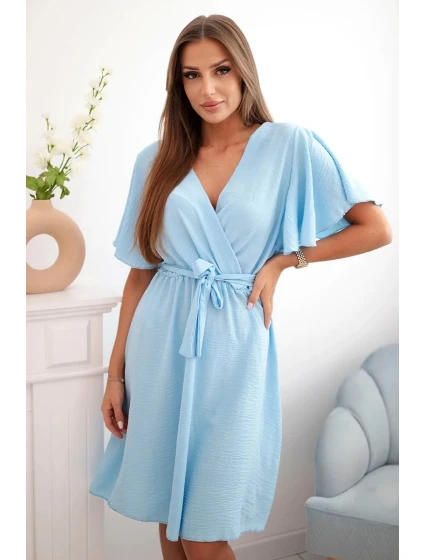 Šaty s model 21915265 výstřihem modrý - K-Fashion Šaty s model 21915265 výstřihem modrý - K-Fashion