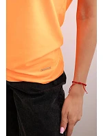 Dámská bavlněná basic blůza s krátkým rukávem neonově oranžová