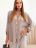 Dámská košile s viskózou, ozdobnými knoflíky a límečkem fango