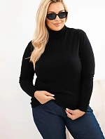 Dámský viskózový svetr Plus Size s klasickým střihem černý