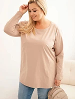 Dámská blůza Plus Size bavlněná s kulatým výstřihem fango