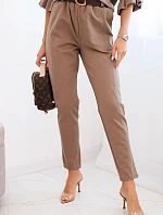 Dámské viskózové kalhoty s páskem a zúženými nohavicemi fango