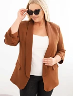 Dámská saka Plus Size bez zapínání s podšívkou XL/2XL hnědá