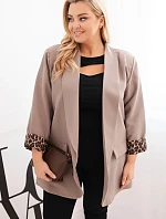 Dámská bunda Plus Size s podšívkou v tygřím vzoru fango